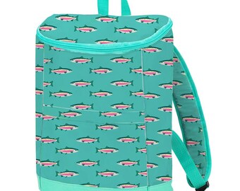 Blue Rainbow Trout Backpack Cooler