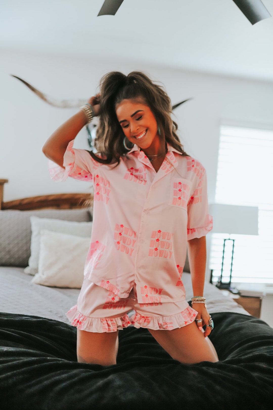 Ladies Holly Brushed Cotton Pyjama Set - Button Up Top (Size 24-26, Pink)