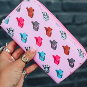 Cartera de sombrero de vaquero rosa