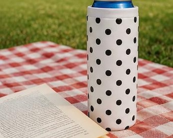 White Polka Dot Hard Cooling Can