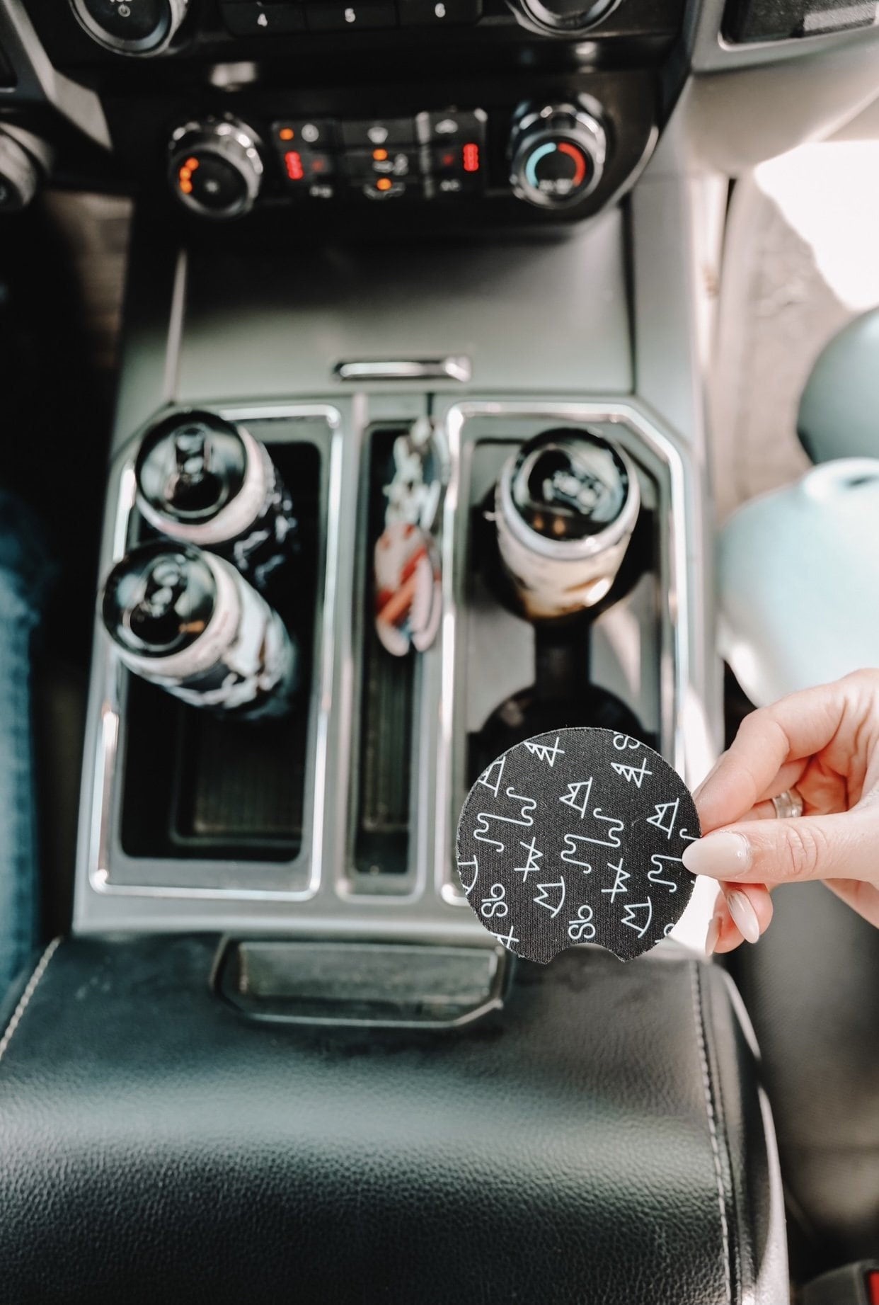Black Brandin Car Coasters 2-Pack