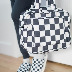 Checkerboard Puffer Duffel Bag