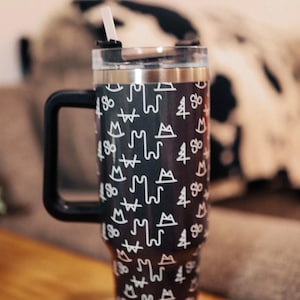 Black Brand Tumbler with Handle