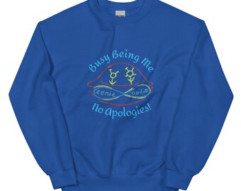 Blue Alien Busy Being Sweatshirt