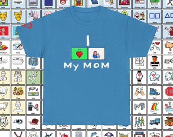 Mom Love Symbol Tee, Unique Lamp Words AAC Unisex Cotton Shirt, Mother's Day Gift