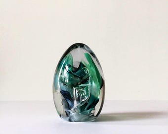 Vintage Glass Egg Paperweight