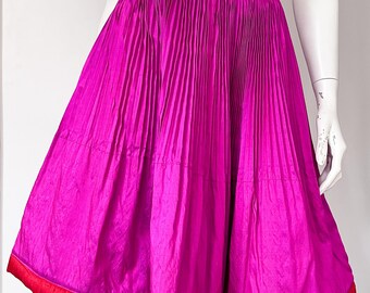 Vintage EDINA RONAY 100% Silk Pink Pleated Skirt