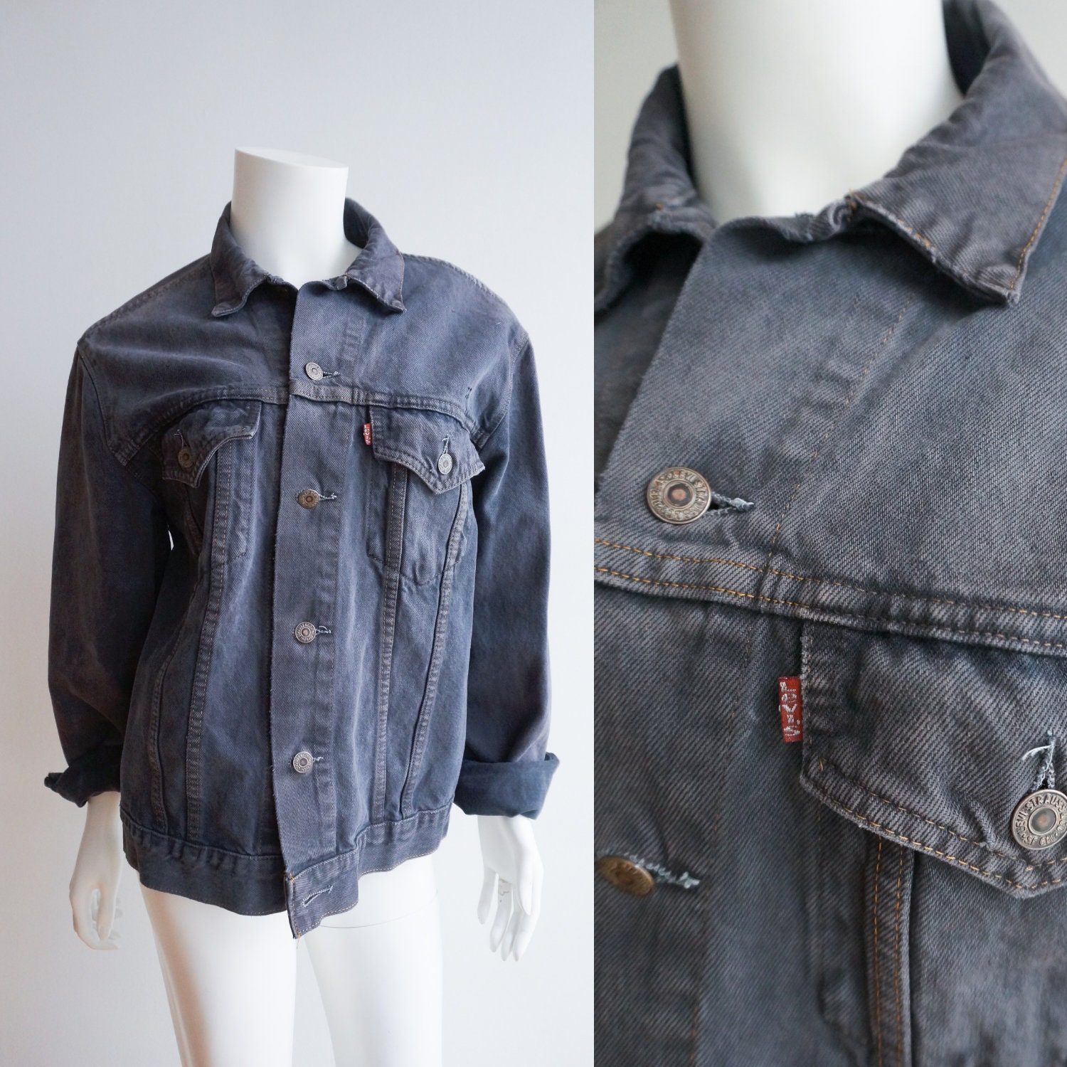 levi's dark blue denim jacket