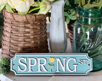 Hello Spring sign / Spring decor / Spring sign / tiered tray decor / tray signs / Tray decor