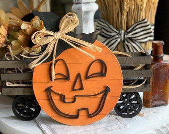 Witchy Pumpkin Tiered Tray Decor, Halloween Sign