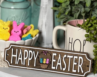 Easter decor / Easter signs / Peep Sign / tiered tray decor / tray signs / Tray decor / Peeps