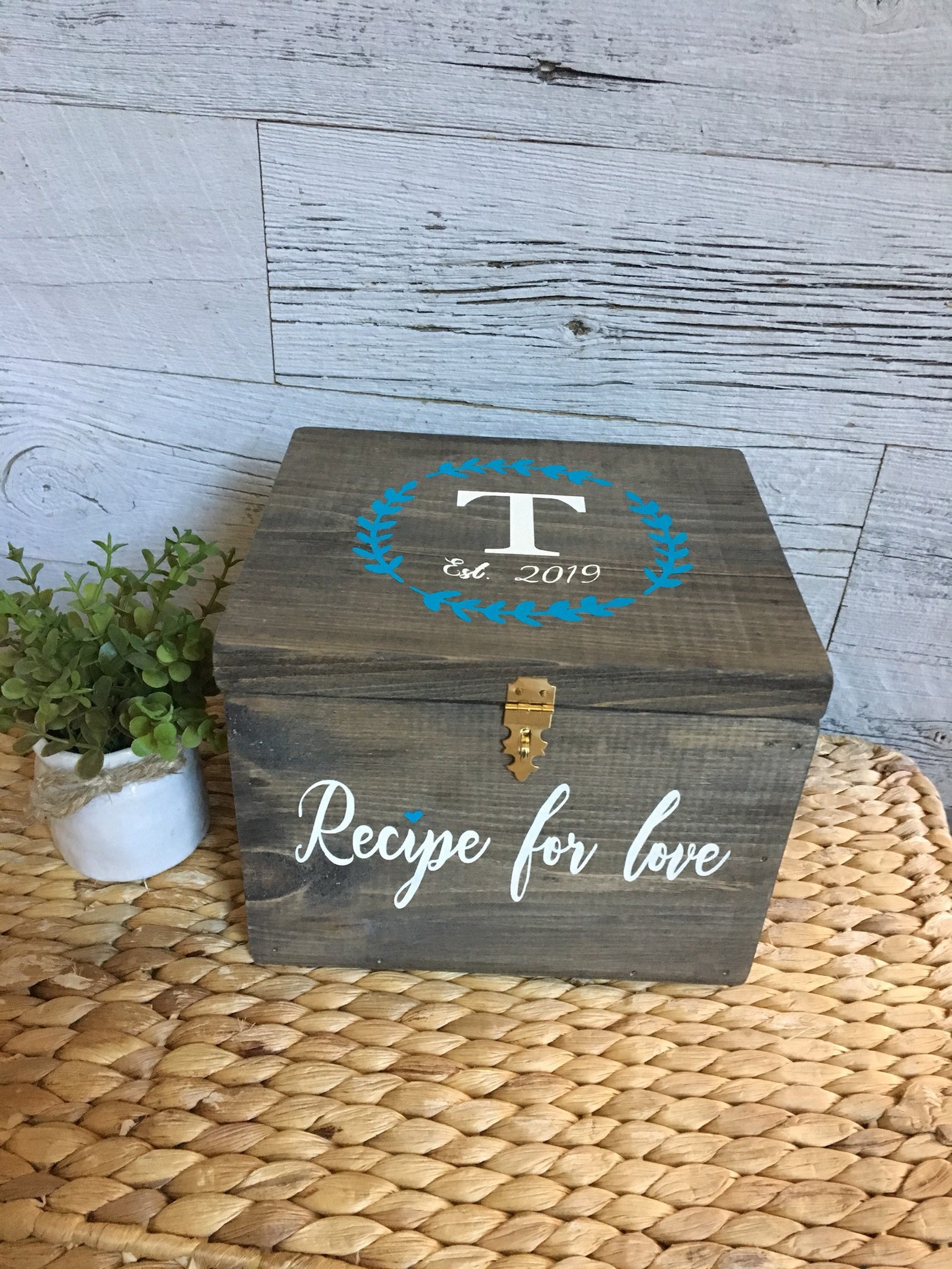 Recipe Box / Bridal Shower Gift / Wedding Gift / Recipe Holder Etsy