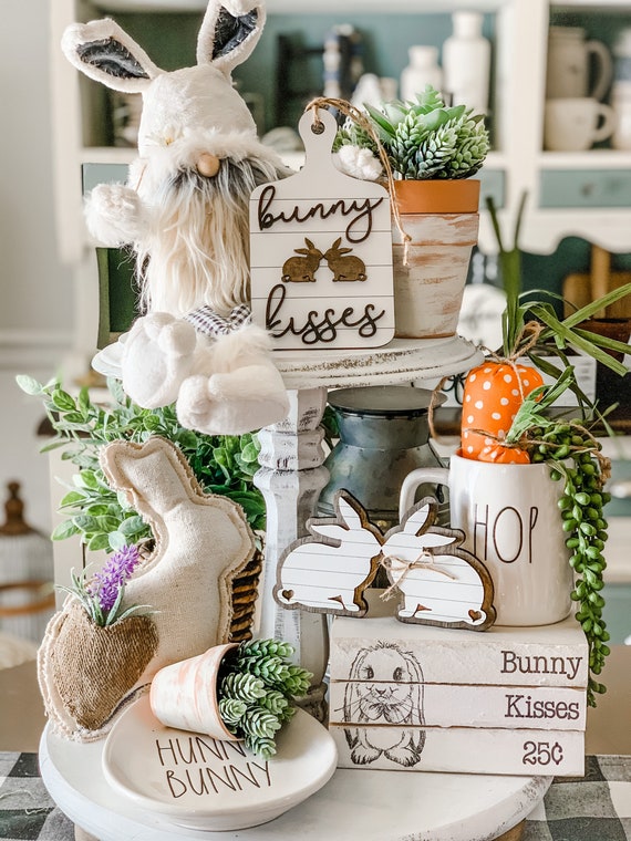 Easter Decor / Easter Signs / Easter Bunny / Tiered Tray Decor / Tray Signs  / Tray Decor / Cottontail 