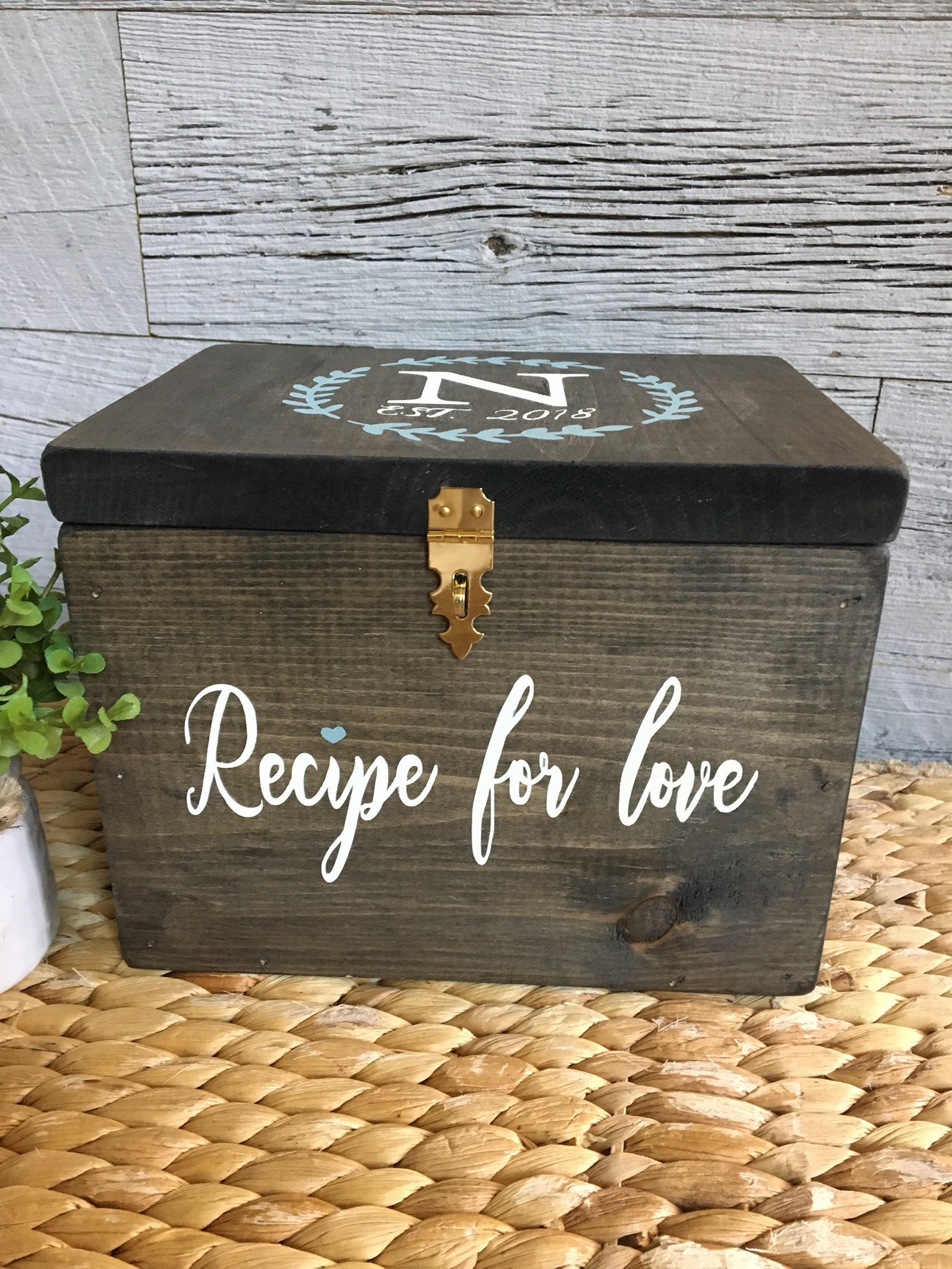 Recipe Box / Bridal Shower Gift / Wedding Gift / Recipe Holder Etsy