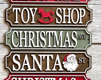 Handgefertigte Weihnachtsschilder: Tablett, 3D-Schriftzug