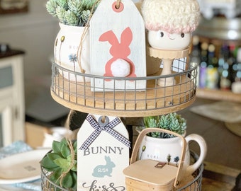 Easter decor / Easter Sign / Spring decor / Tiered tray Decor / Easter Bunny / Easter decoration / Farmhouse Decor