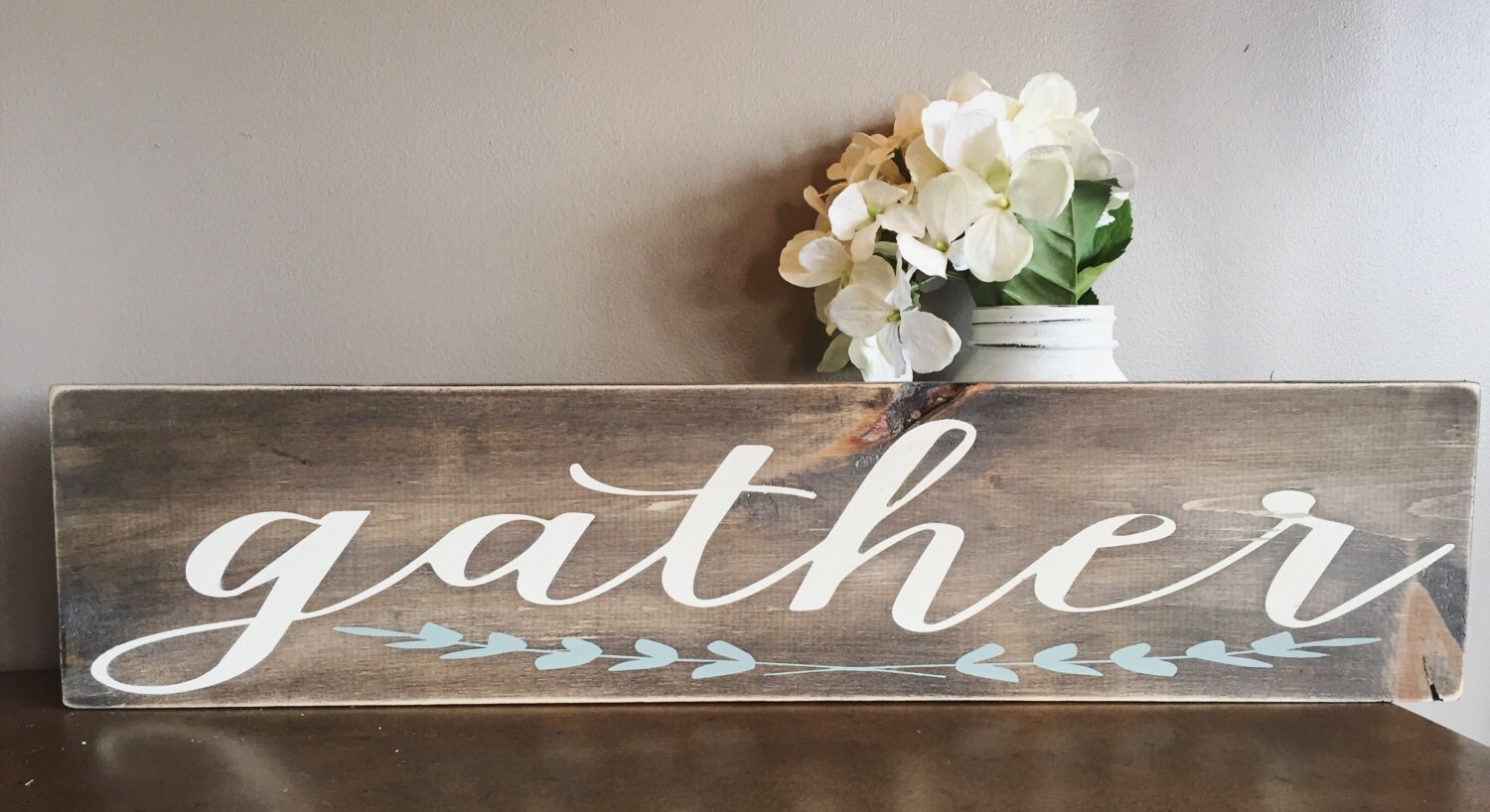 Rustic Gather Sign: Distressed Farmhouse Kitchen Decor - Etsy