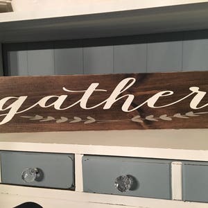 Gather Sign / Rustic Gather / Kitchen Signs / Farmhouse Signs ...