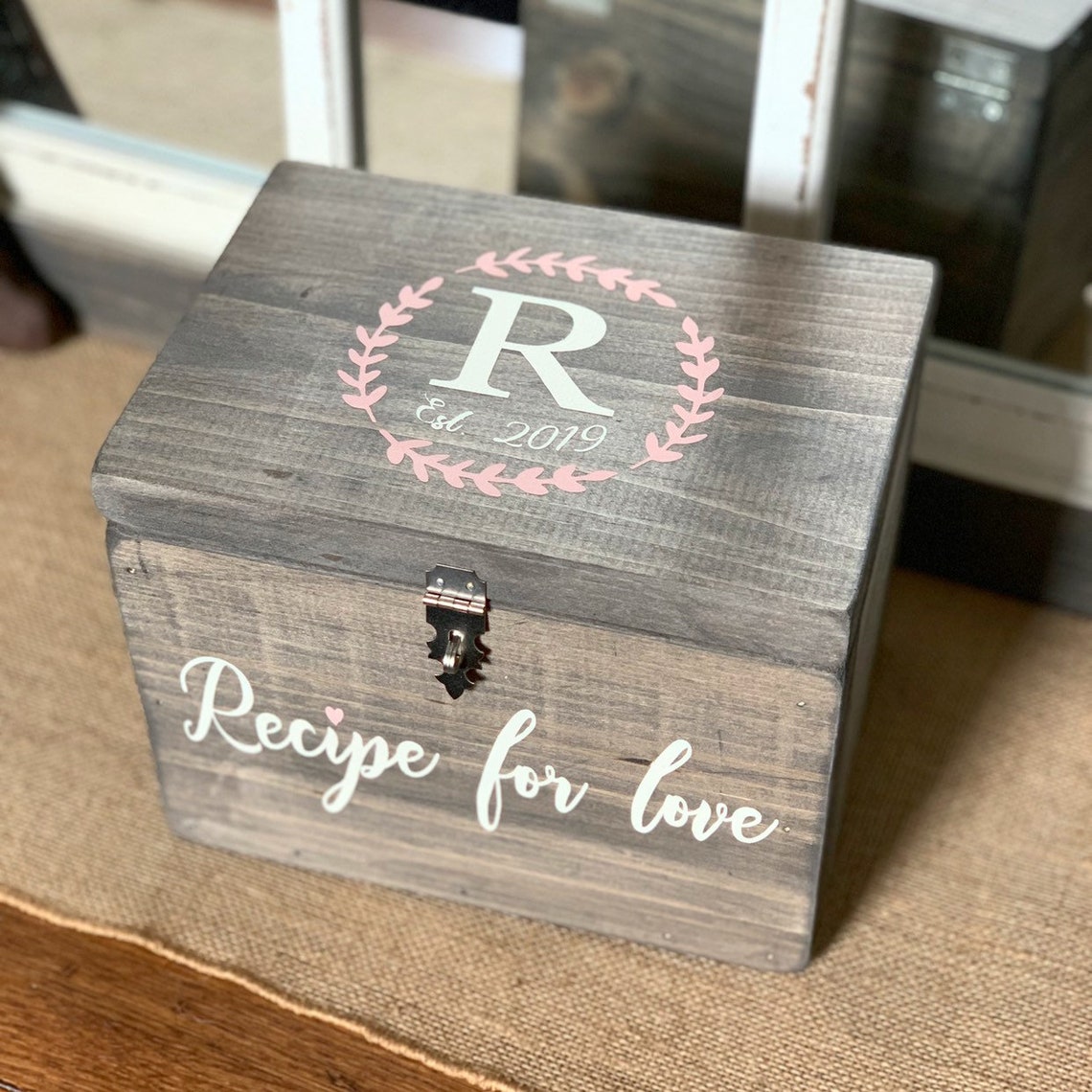 Recipe Box / Bridal Shower Gift / Wedding Gift / Recipe Holder Etsy