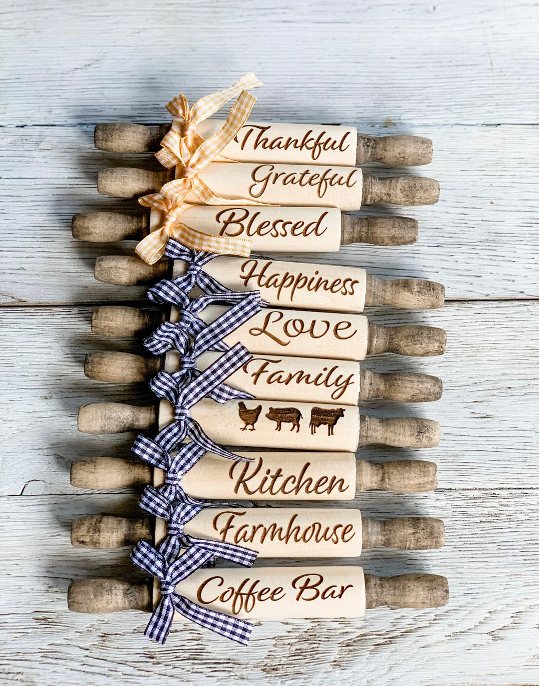 Mini Engraved Rolling Pins / Tiered Tray Decor / Tray Decor / Etsy