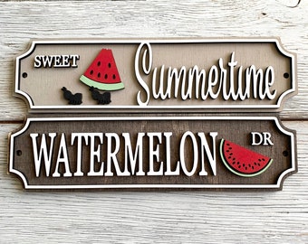 Watermelon signs / Summer decor / Summer sign / tiered tray decor / tray signs / Tray decor / Watermelon decor / Sweet Summertime