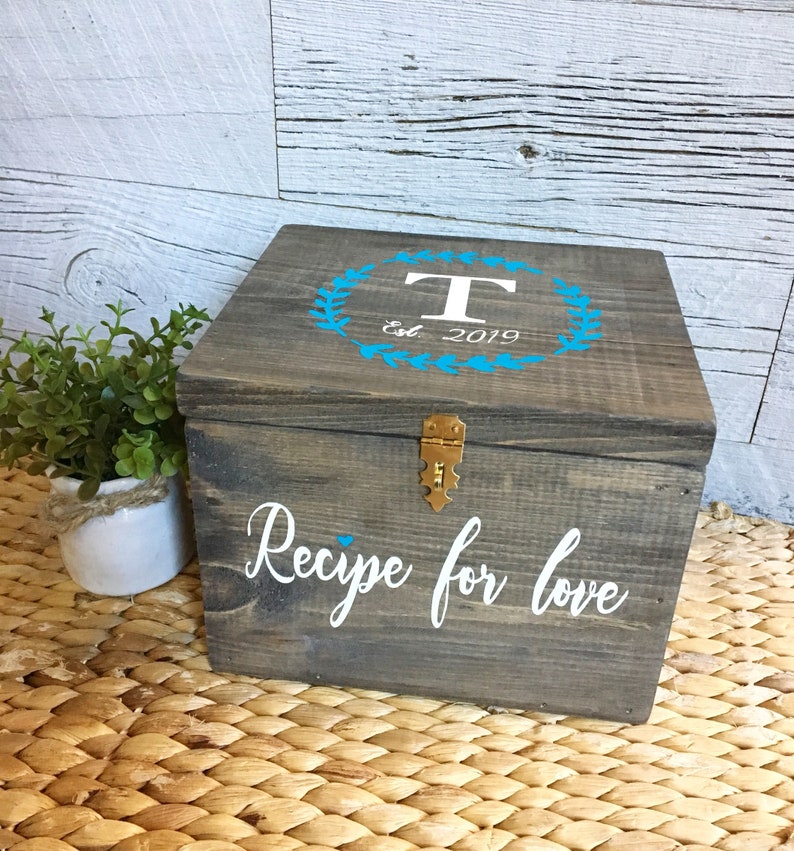Recipe Box / Bridal Shower Gift / Wedding Gift / Recipe Holder Etsy