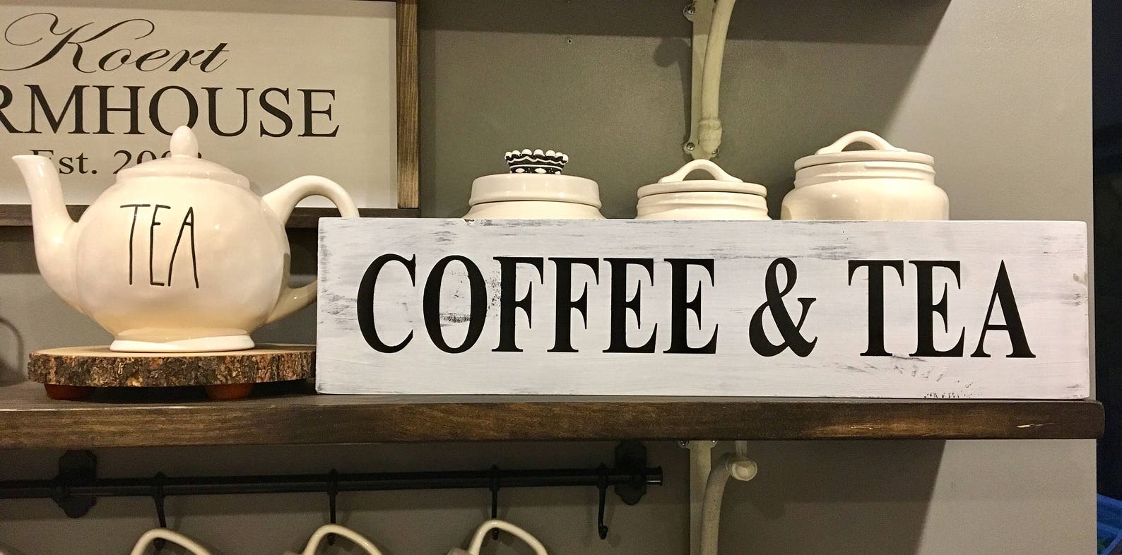 Coffee and Tea Sign / Kitchen Decor / Coffee Bar Decor / Etsy