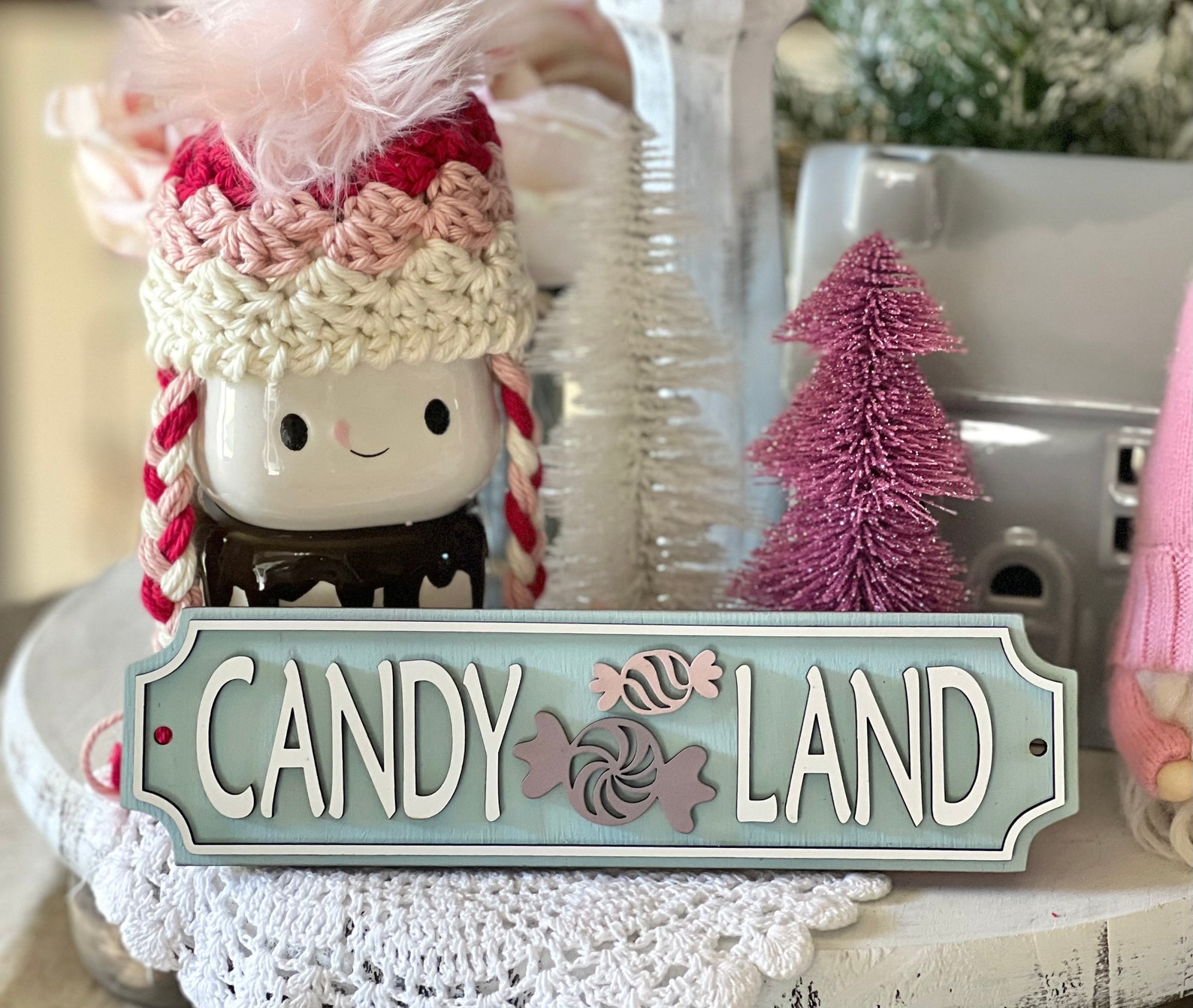 Candy Kland Sign Candy Land Road Signs / Tray Decor / Sweet Shop / Winter Decor / Tiered ...
