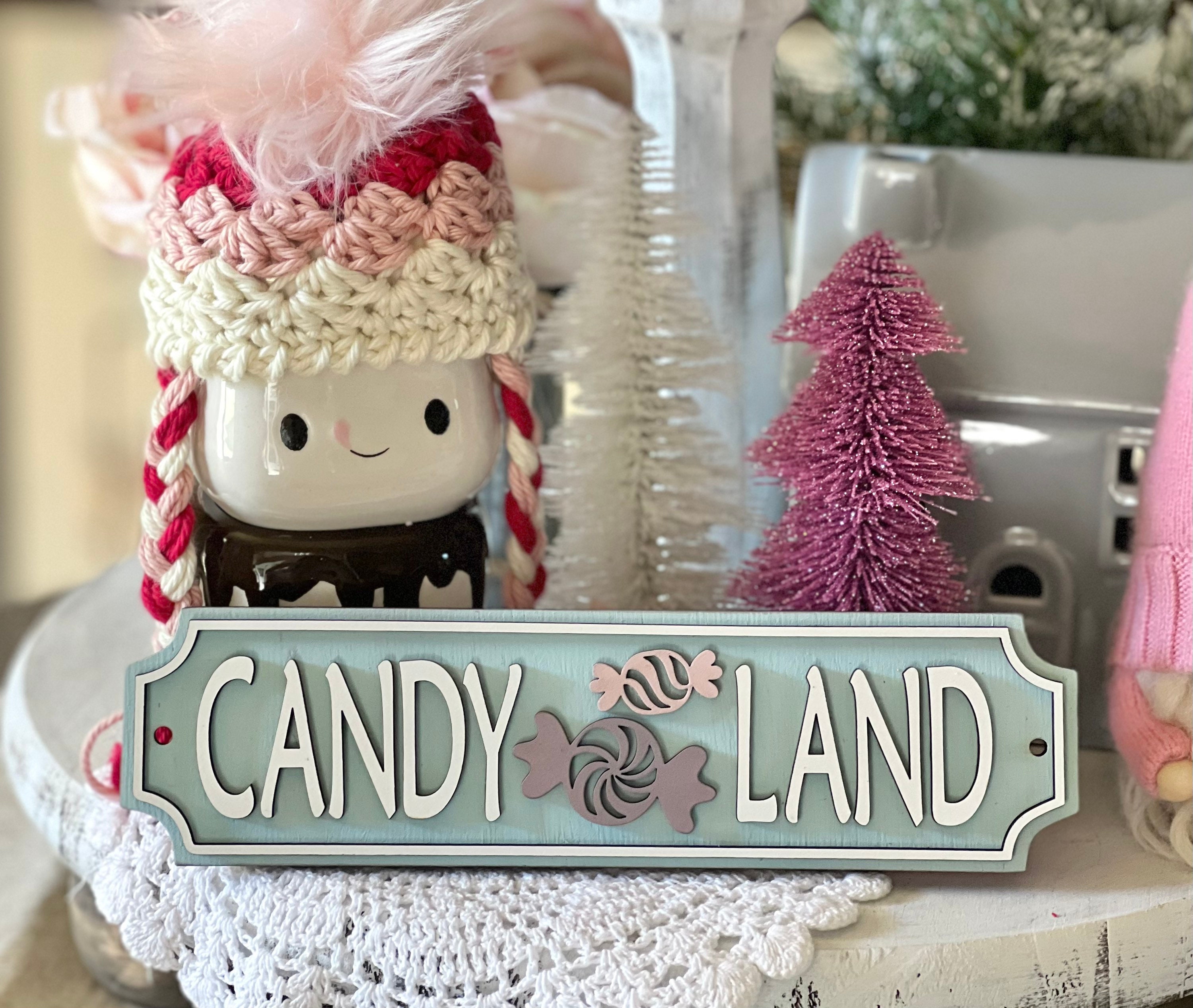 Candy Land Road Signs / Tray Decor / Sweet Shop / Winter Decor / Tiered ...