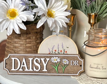 Daisy DR / Signe de marguerite / Décor de printemps / Décor de plateau à plusieurs niveaux / Signes de plateau / Décor de plateau / Signe de printemps