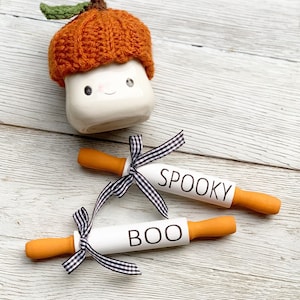 Spooky Boo Mini Rolling Pin Set, Halloween Tiered Tray Decor