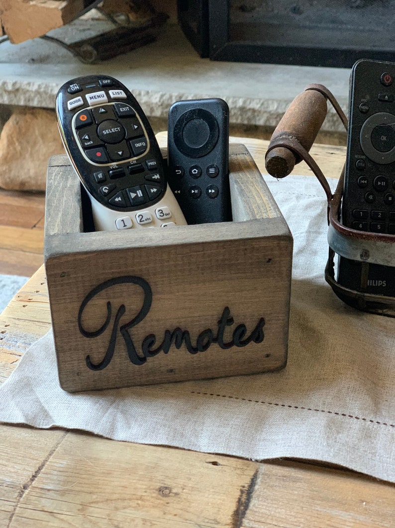 Remote holder / Gifts for Dad / Remote Control Holder / Christmas Gift / Small storage box / Farmhouse decor / Remote box / Remote caddy image 3