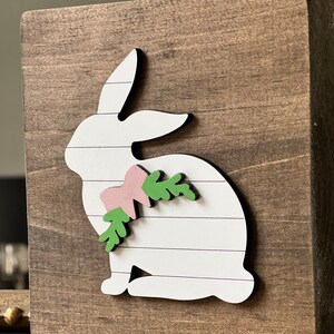 Easter bunny shelf sitter / Easter decor / Easter decorations / Bunny sign / Farmhouse Easter / Tiered tray decor image 4