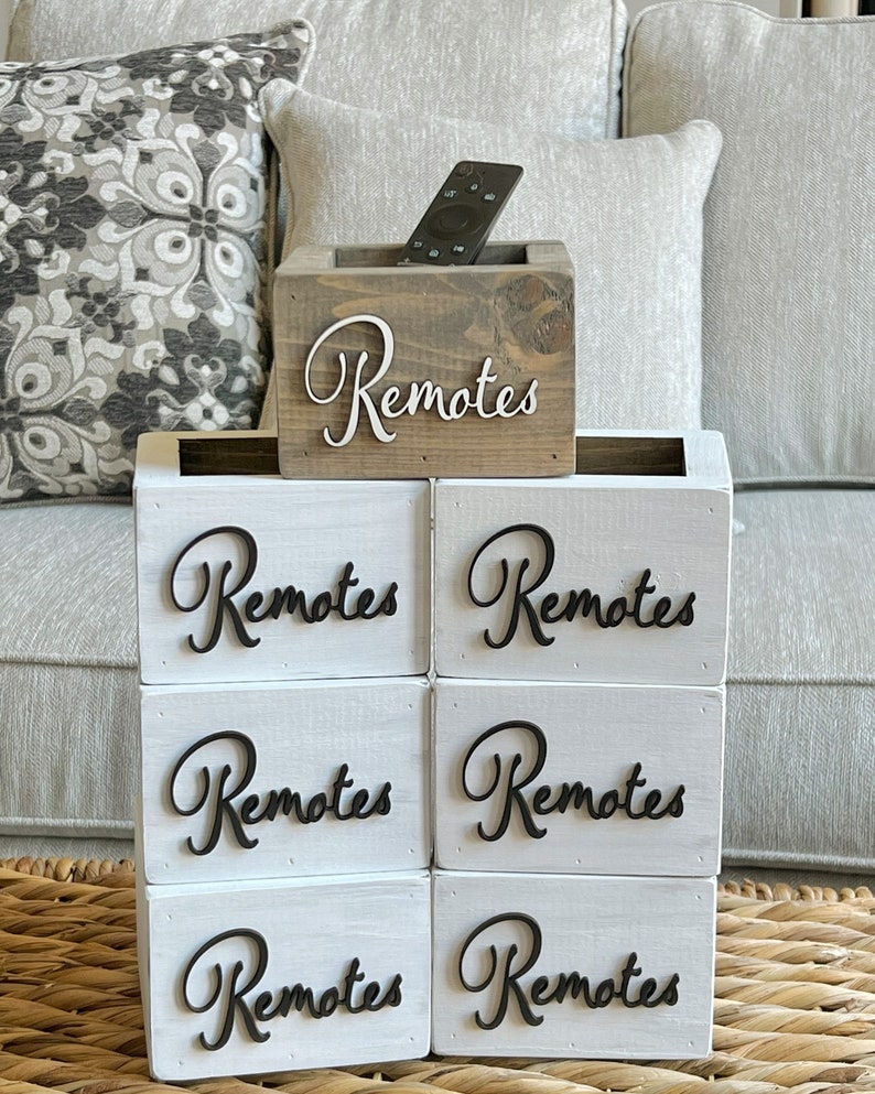 Remote holder / Gifts for Dad / Remote Control Holder / Christmas Gift / Small storage box / Farmhouse decor / Remote box / Remote caddy image 2