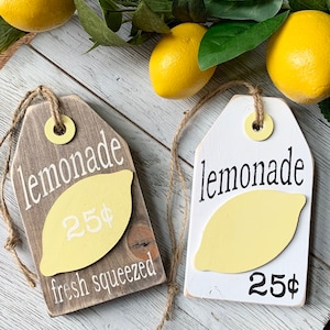 Rustic Lemonade Tag: 3D Lemon Tiered Tray Decor