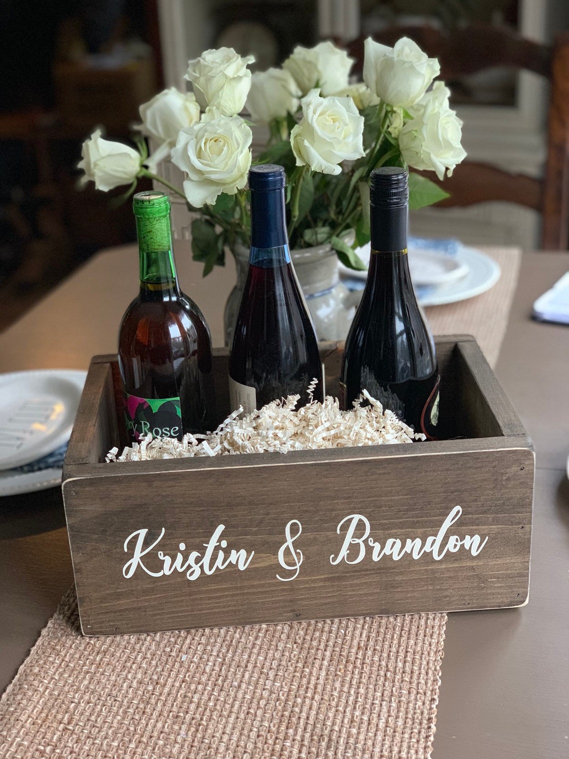 Bridal Shower Gift / Bridal Gift Box / Bridal Wine Box / Etsy
