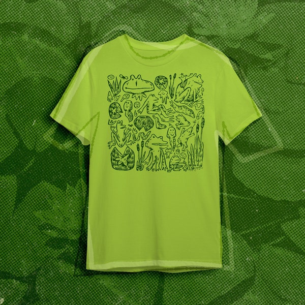 Frog Party Block Printed Shirt