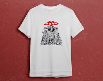 Mushroom Stump Linocut Shirt
