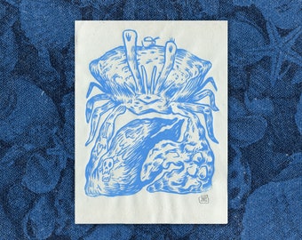 Crab Pirate Block Print