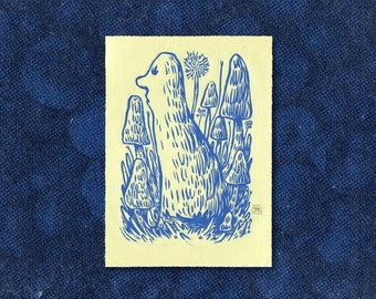 Nose Person Block Print