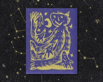 Moon Boys Variant Block Print