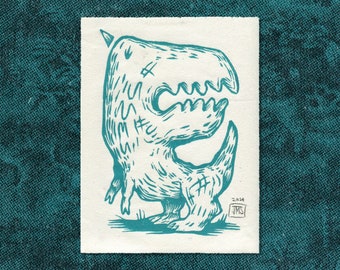 Dinosaur Block Print