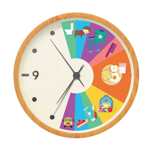 60 min. School Kids Morning Routine Clock
