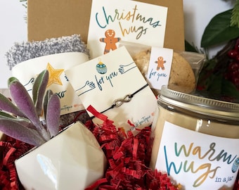 Christmas Gift, Christmas Hugs, Warm Wishes, Hugs in a Box, Thinking of you Box, Friendship Gift Box, Love Box, Gift Box, Personalization