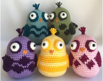 Crochet amigurumi pattern: Colorful bird family