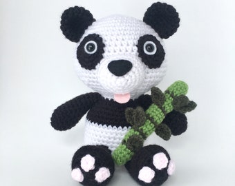 Crochet amigurumi pattern: Panda with bamboo stick