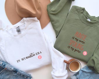 Besticktes Tante Era Sweatshirt, Tante Sweatshirt, besticktes Tante Sweatshirt, benutzerdefinierte Tante Shirt, Geschenke für die neue Tante