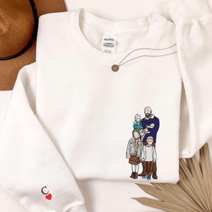 Custom Embroidered Portrait Sweatshirt: Family Photo Gift, Custom Embroidered Portrait from Photo Sweatshirt, Embroidered Photo Shirt