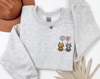 Embroidered Stardew Valley Cat Sweatshirt, Stardew Valley Sweatshirt, Stardew Valley Sweater, Stardew Valley Gifts, Stardew Valley Hoodies