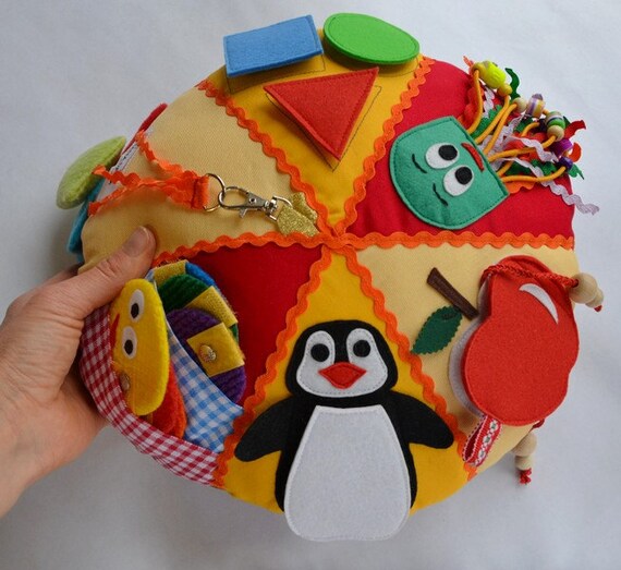 Items similar to Eco activity pillow/Baby toys/Pillows/Busy pillow/Toy